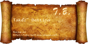 Takó Bettina névjegykártya