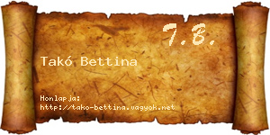Takó Bettina névjegykártya